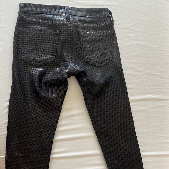 AG Black Sequined Jeans Size 26R. In good condition. No holes, no tears - Picture 2 of 5
